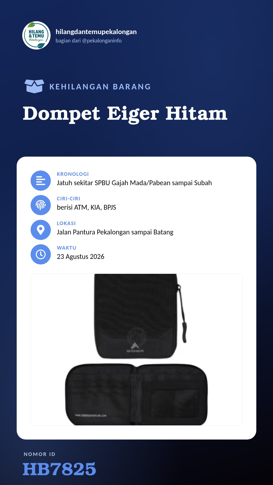 Story 9:16 laporan Dompet Eiger Hitam