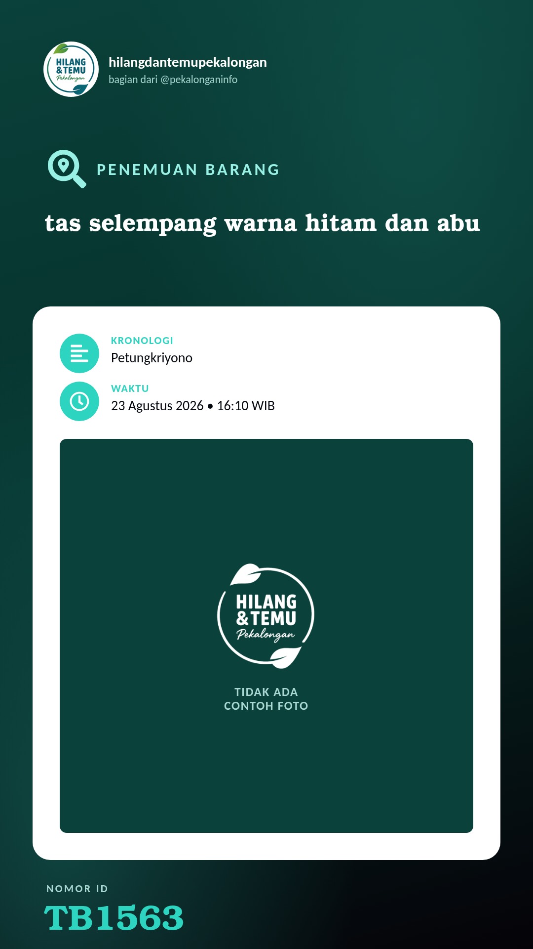 Story 9:16 laporan tas selempang warna hitam dan abu