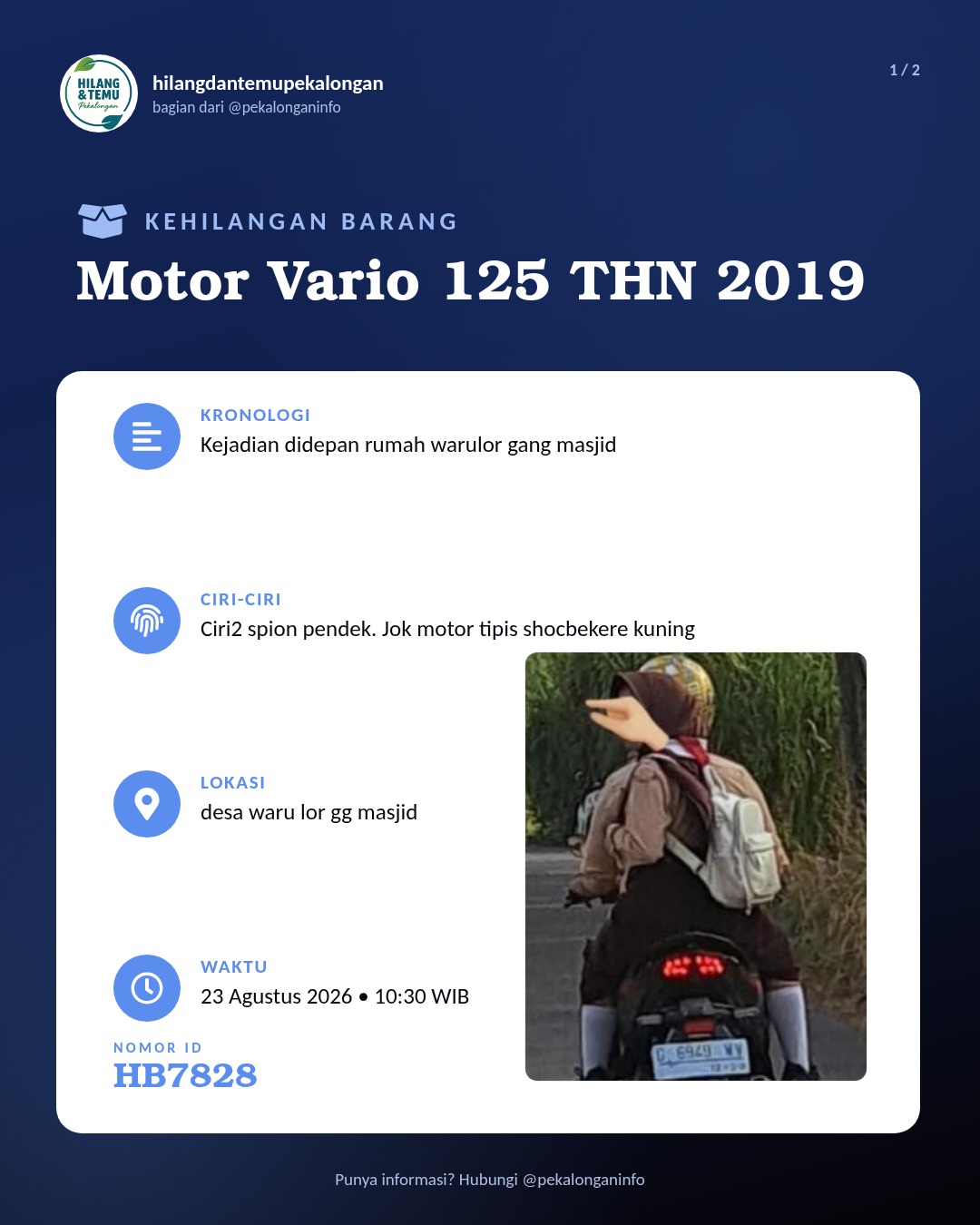 Slide 1 laporan Motor Vario 125 THN 2019