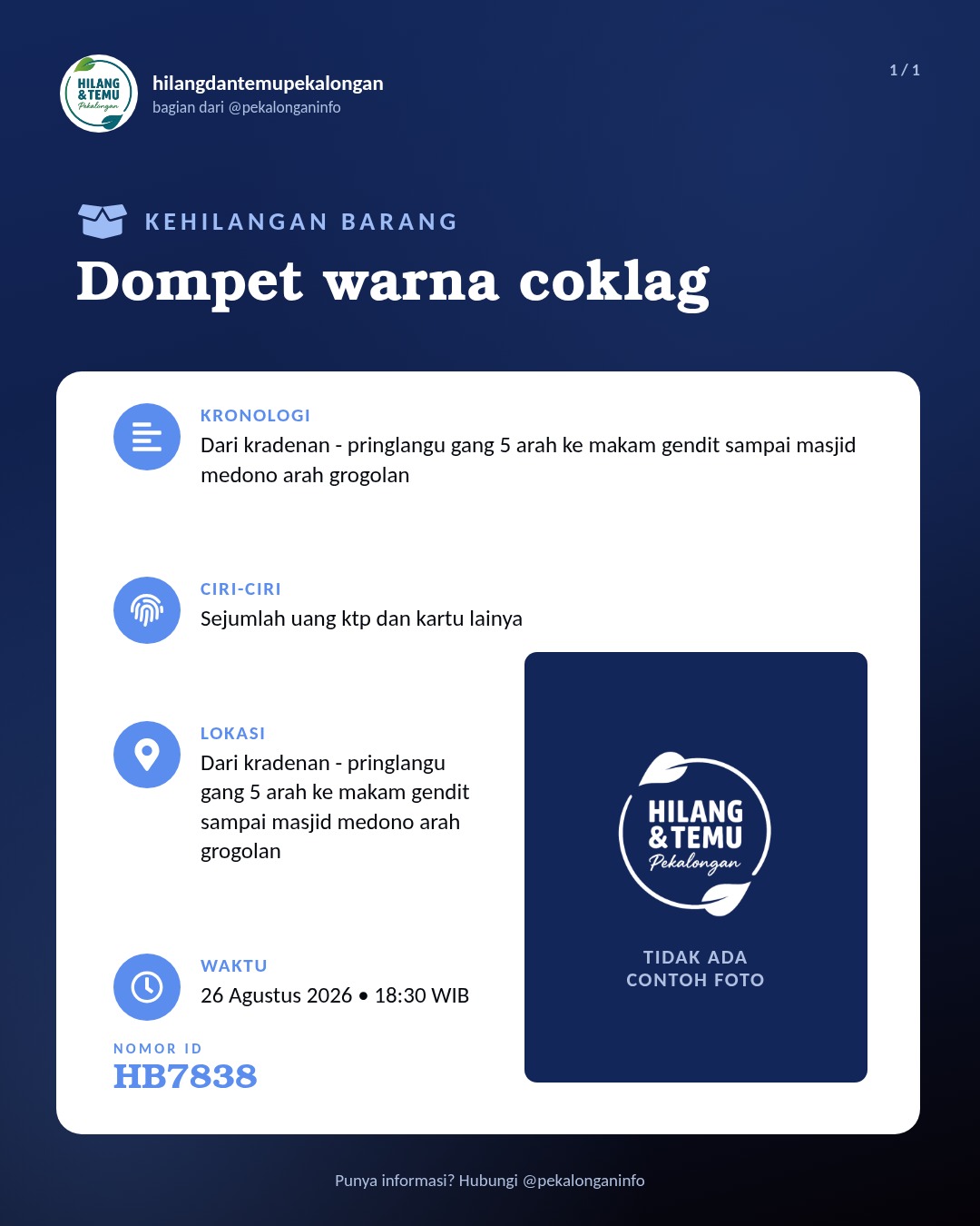 Slide laporan Dompet warna coklag (HB7838)