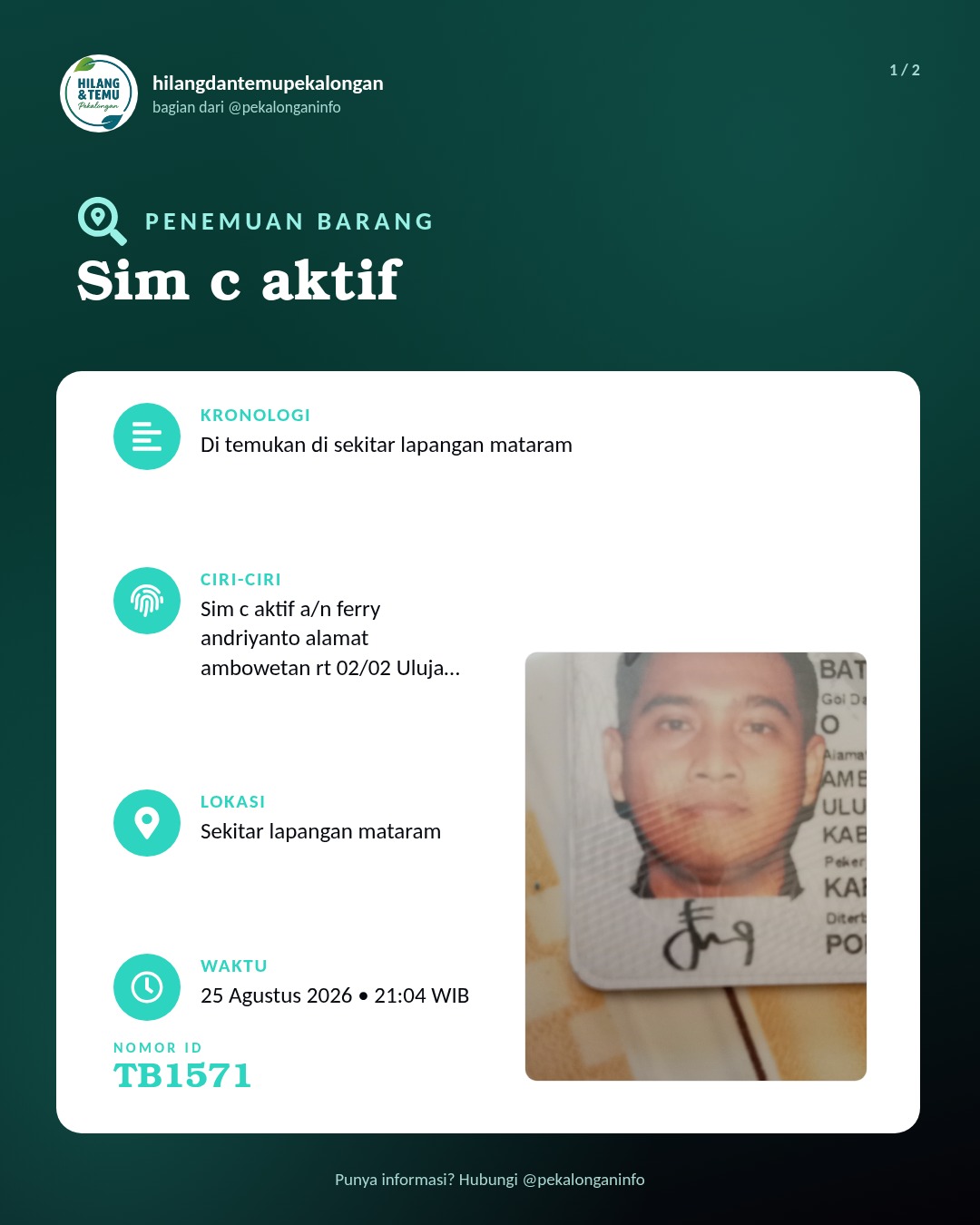 Slide 1 laporan Sim c aktif