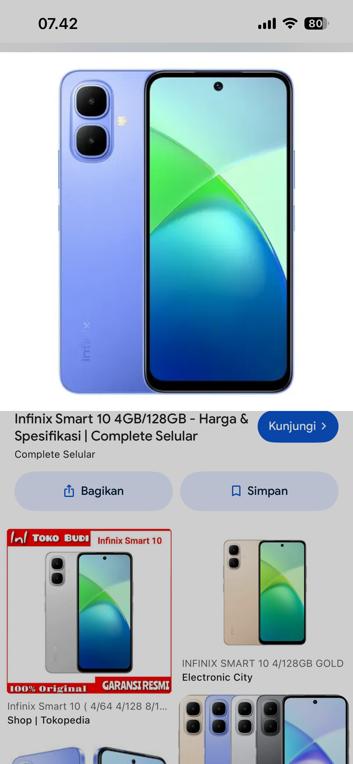 Foto laporan HP INFINIX SMART 10 WARNA BIRU (HB7844)