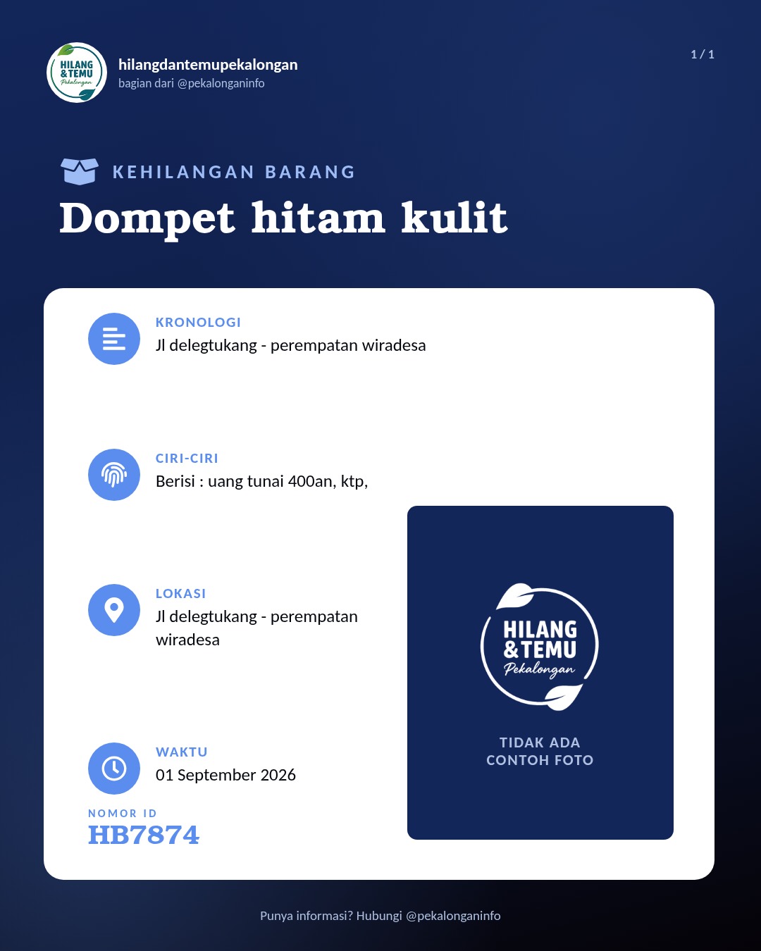 Slide laporan Dompet hitam kulit (HB7874)