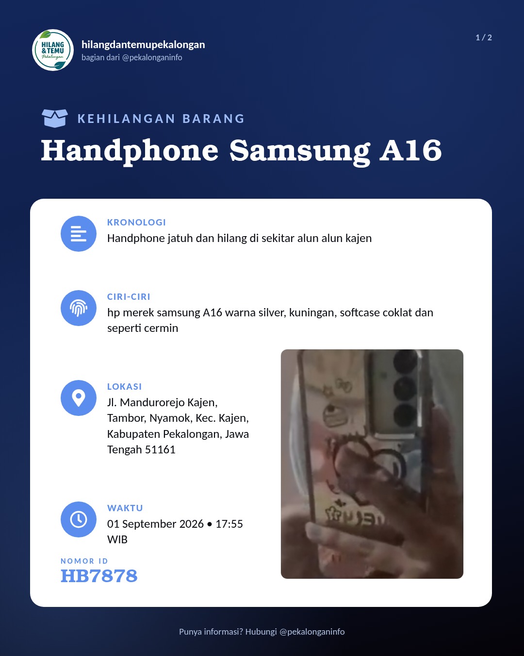 Slide 1 laporan Handphone Samsung A16