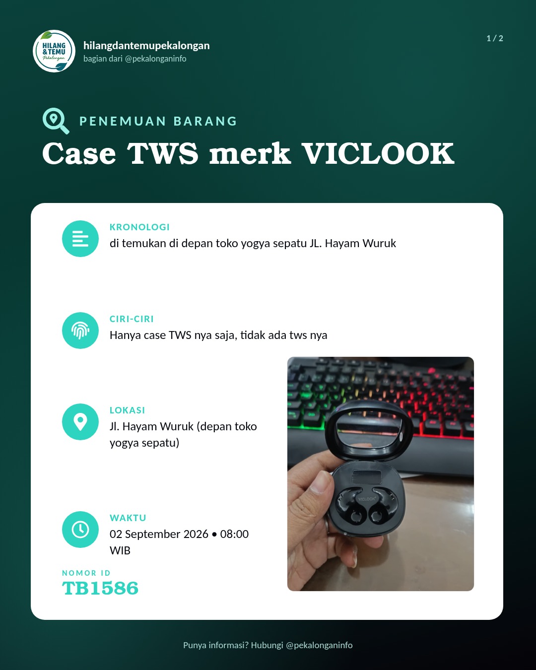Slide 1 laporan Case TWS merk VICLOOK