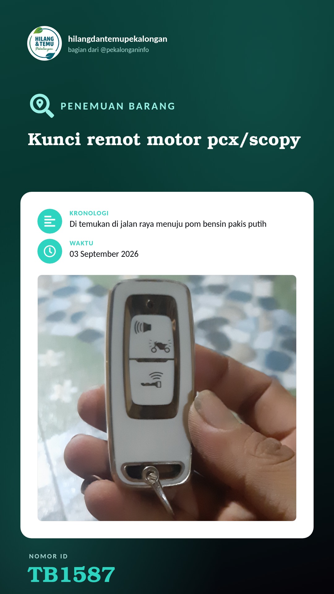 Story 9:16 laporan Kunci remot motor pcx/scopy