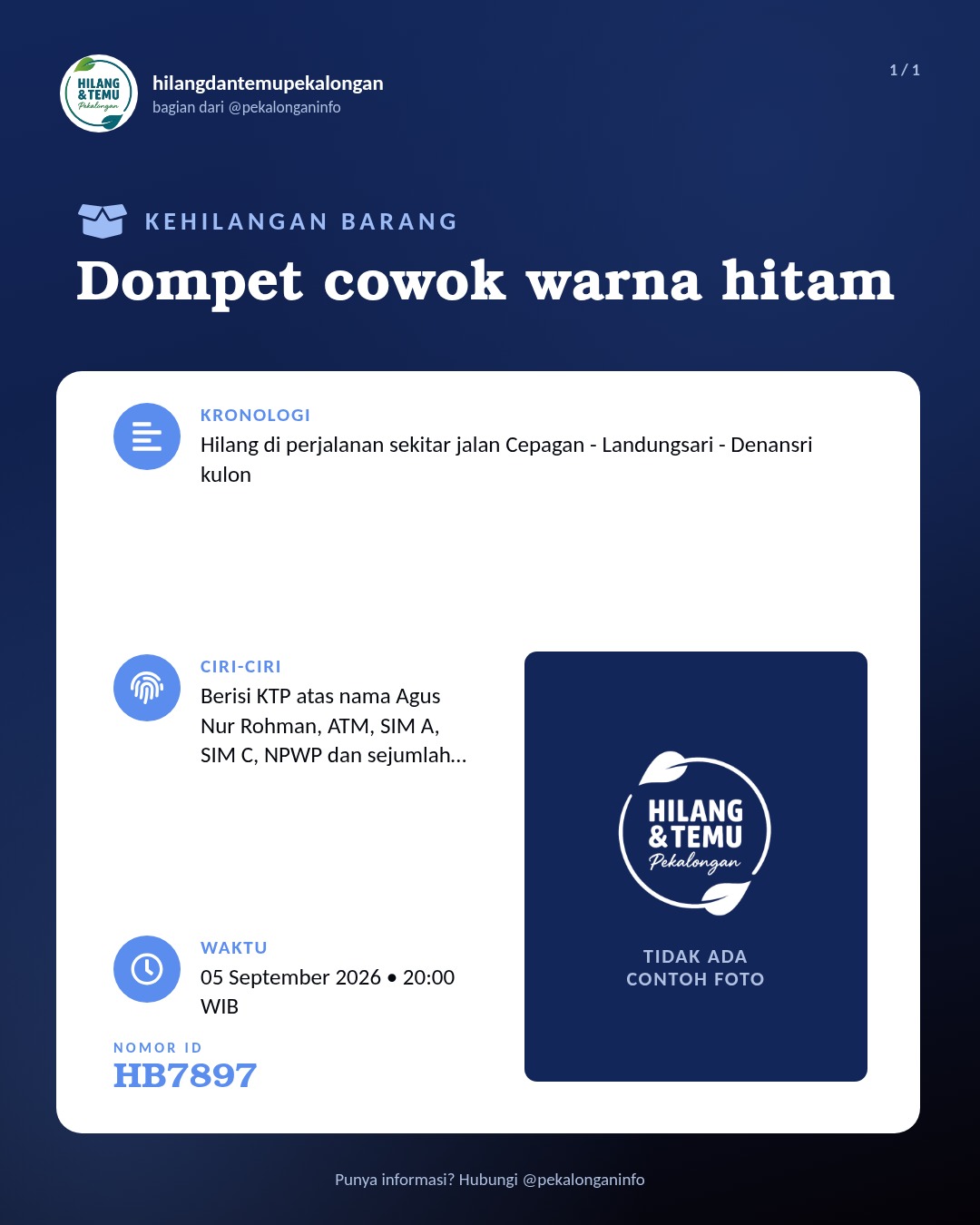 Slide laporan Dompet cowok warna hitam (HB7897)