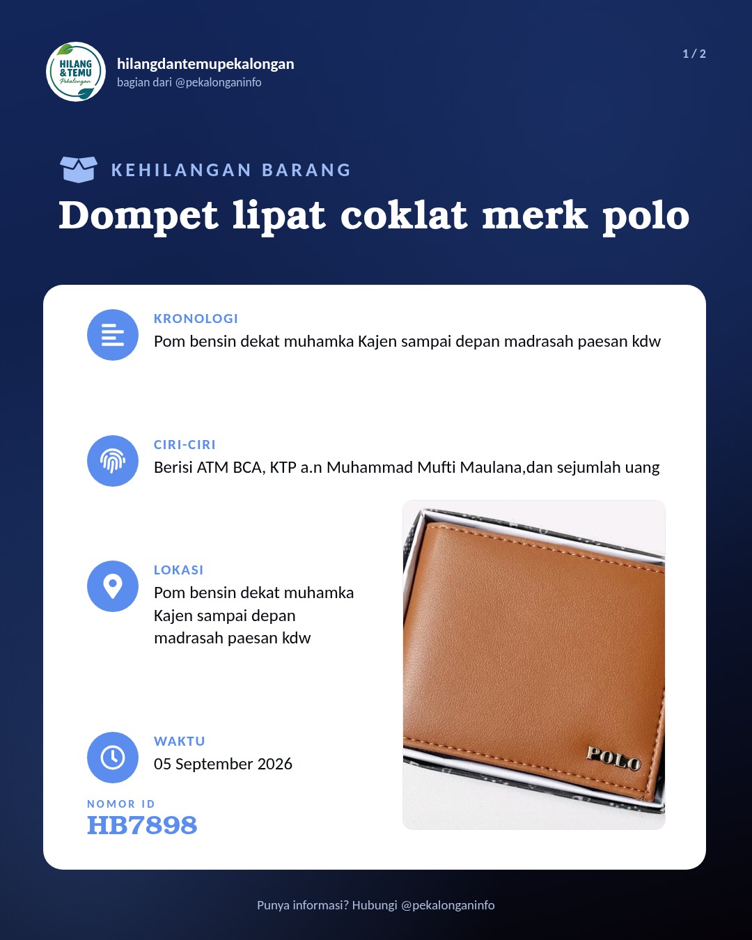 Slide 1 laporan Dompet lipat coklat merk polo