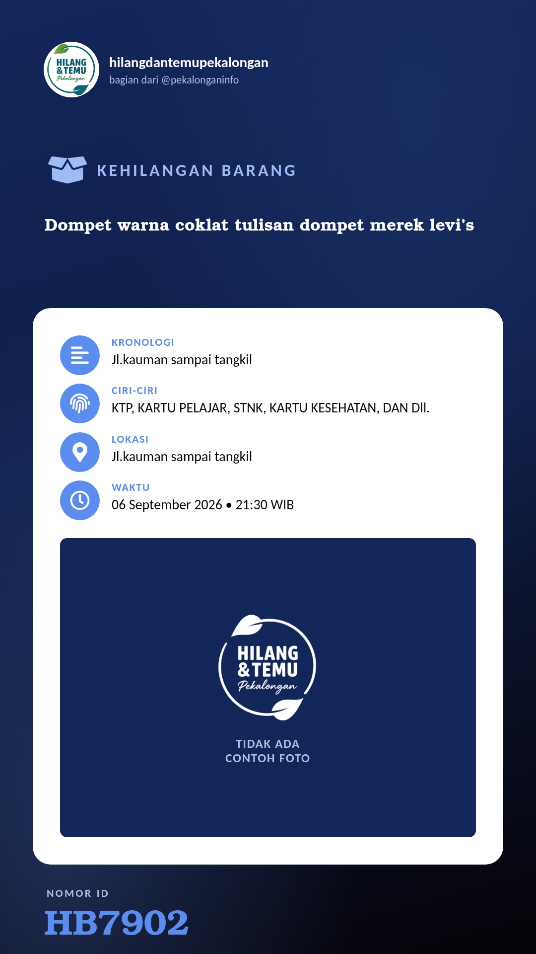 Story 9:16 laporan Dompet warna coklat tulisan dompet merek levi’s