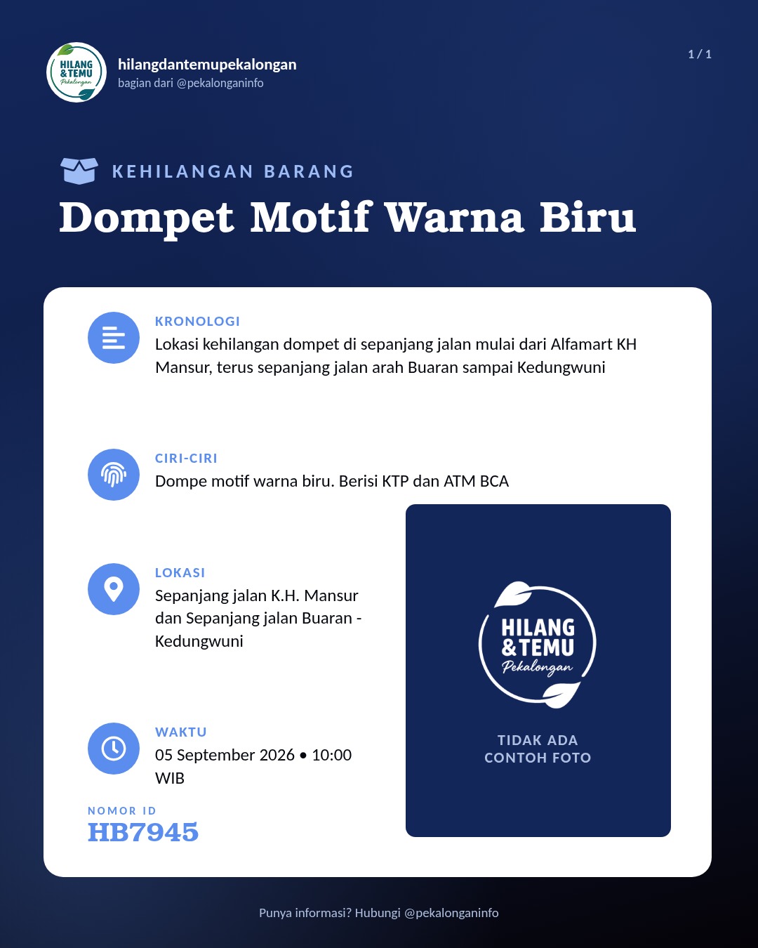 Slide laporan Dompet Motif Warna Biru (HB7945)