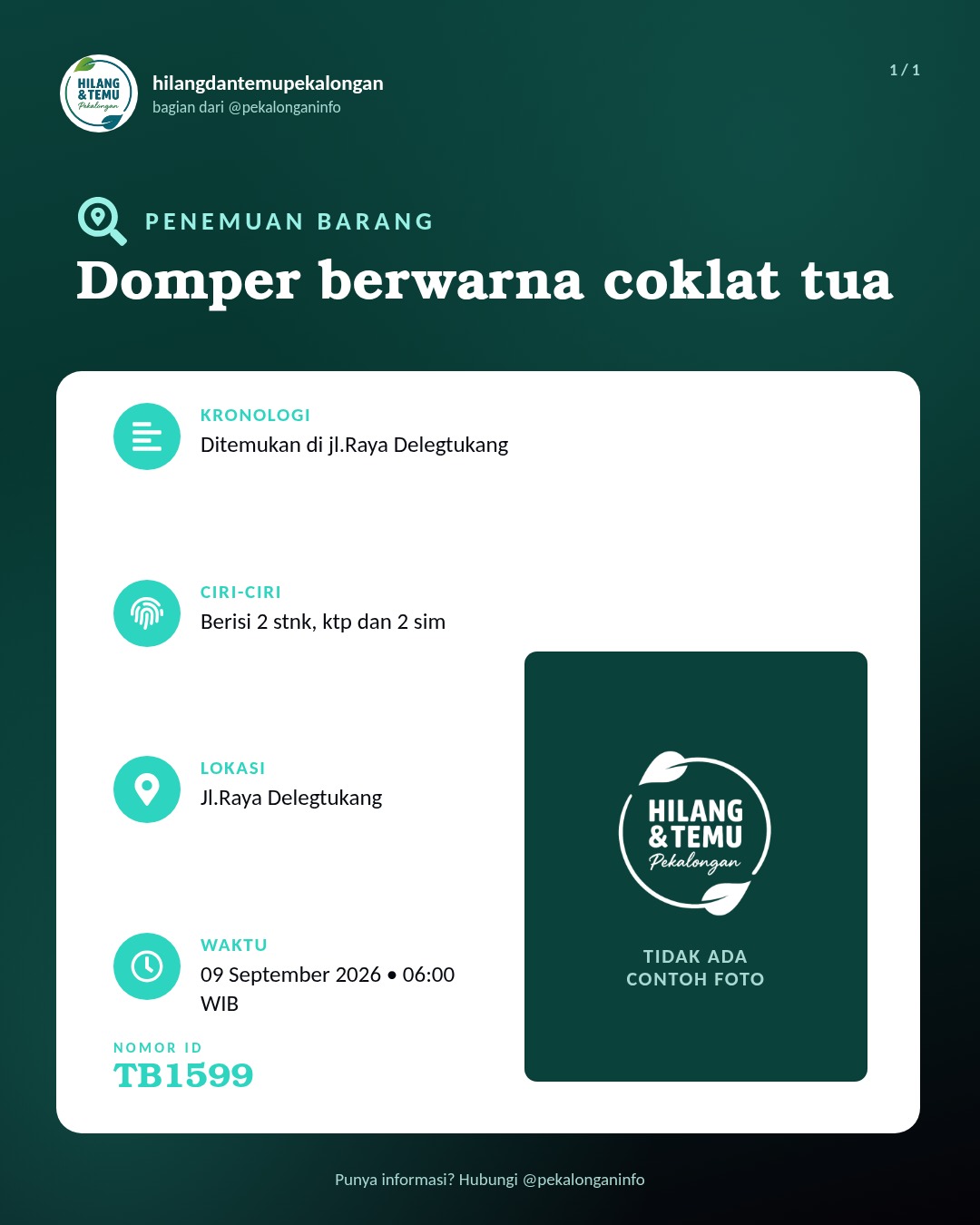 Slide laporan Domper berwarna coklat tua (TB1599)