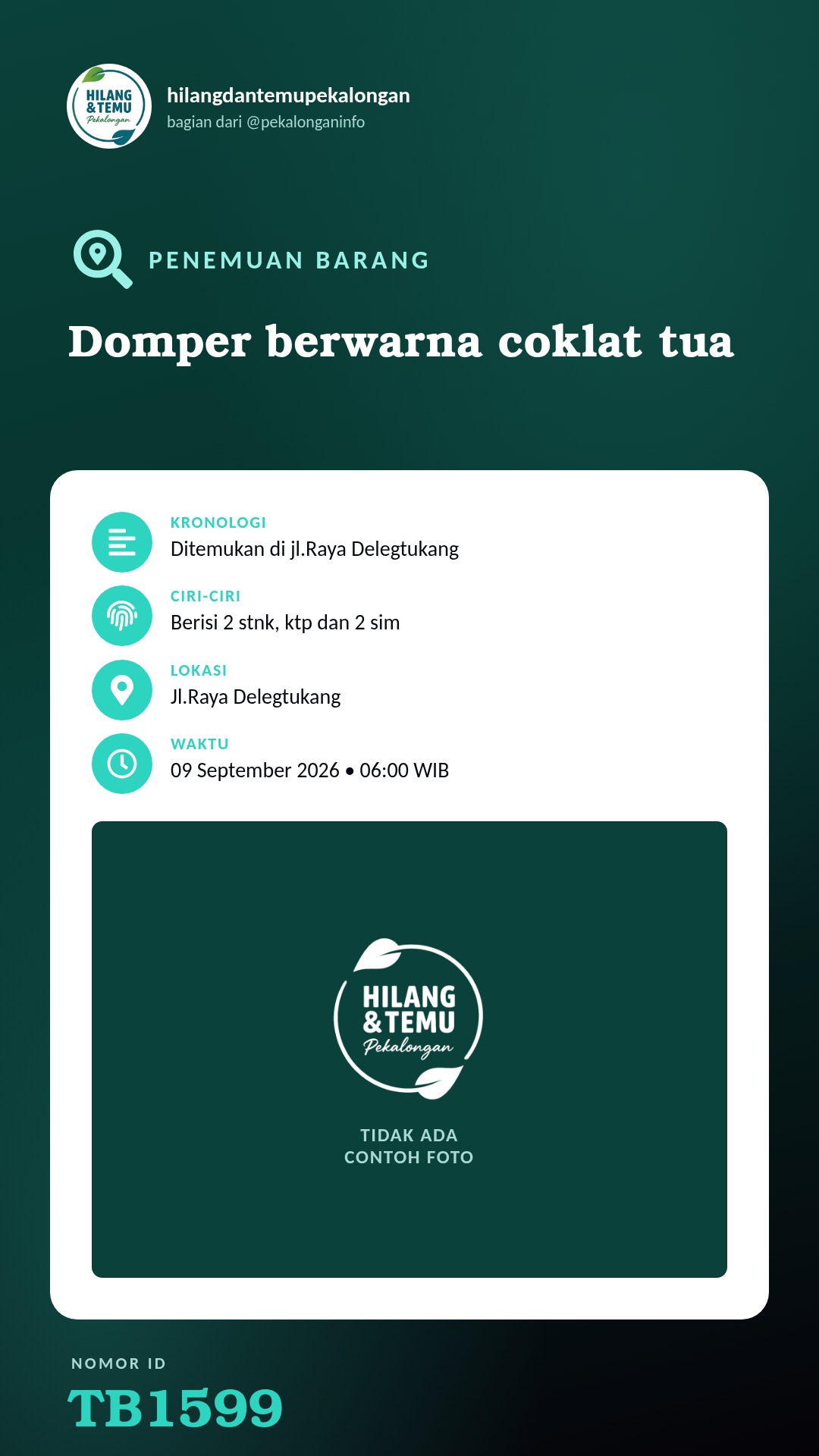 Story 9:16 laporan Domper berwarna coklat tua