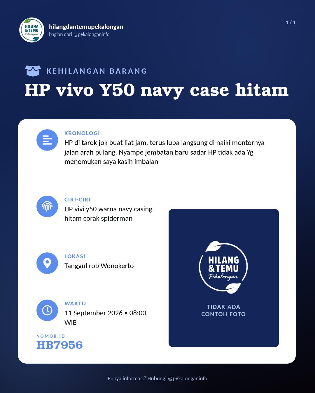 Slide laporan HP vivo Y50 navy case hitam (HB7956)