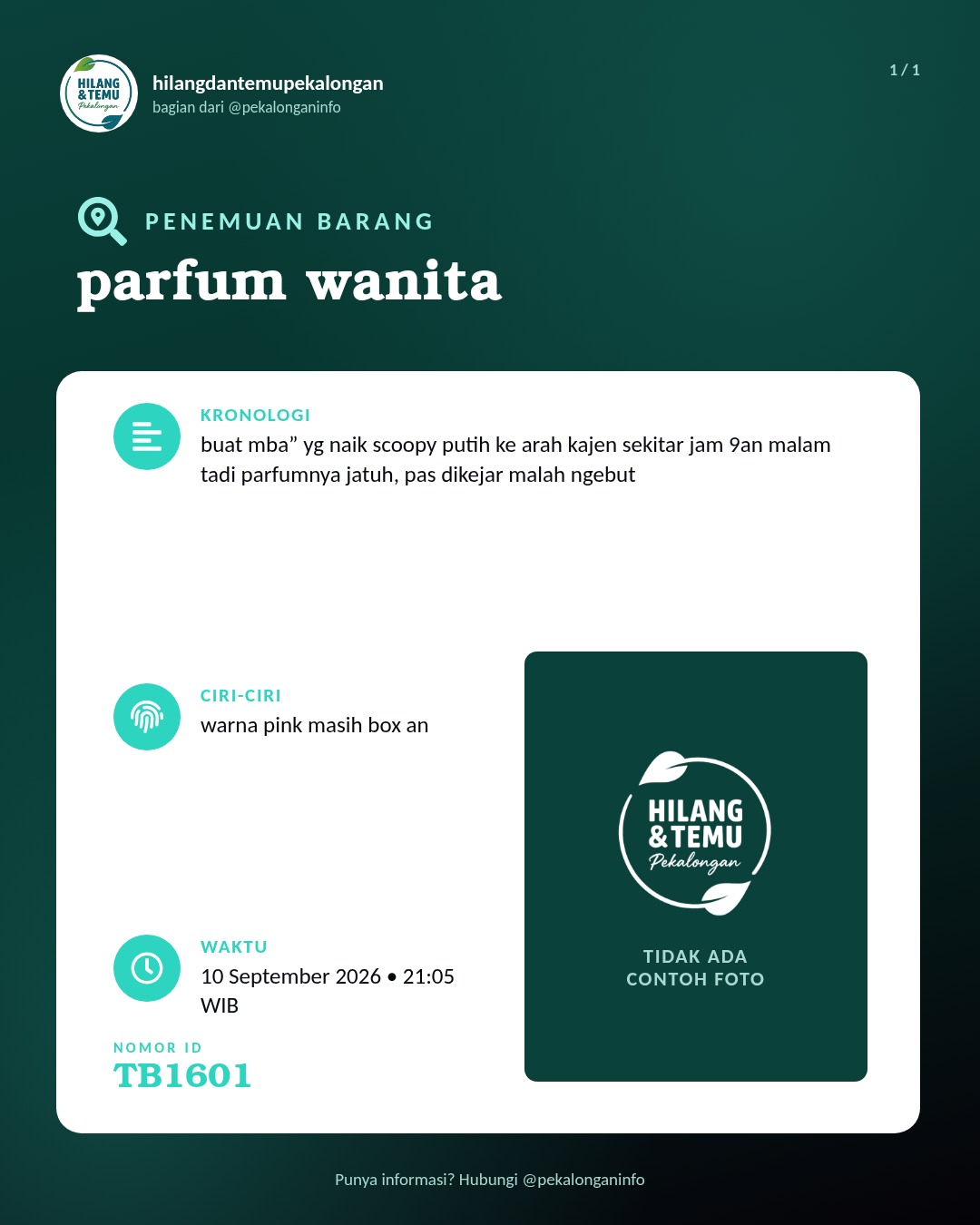 Slide laporan parfum wanita (TB1601)