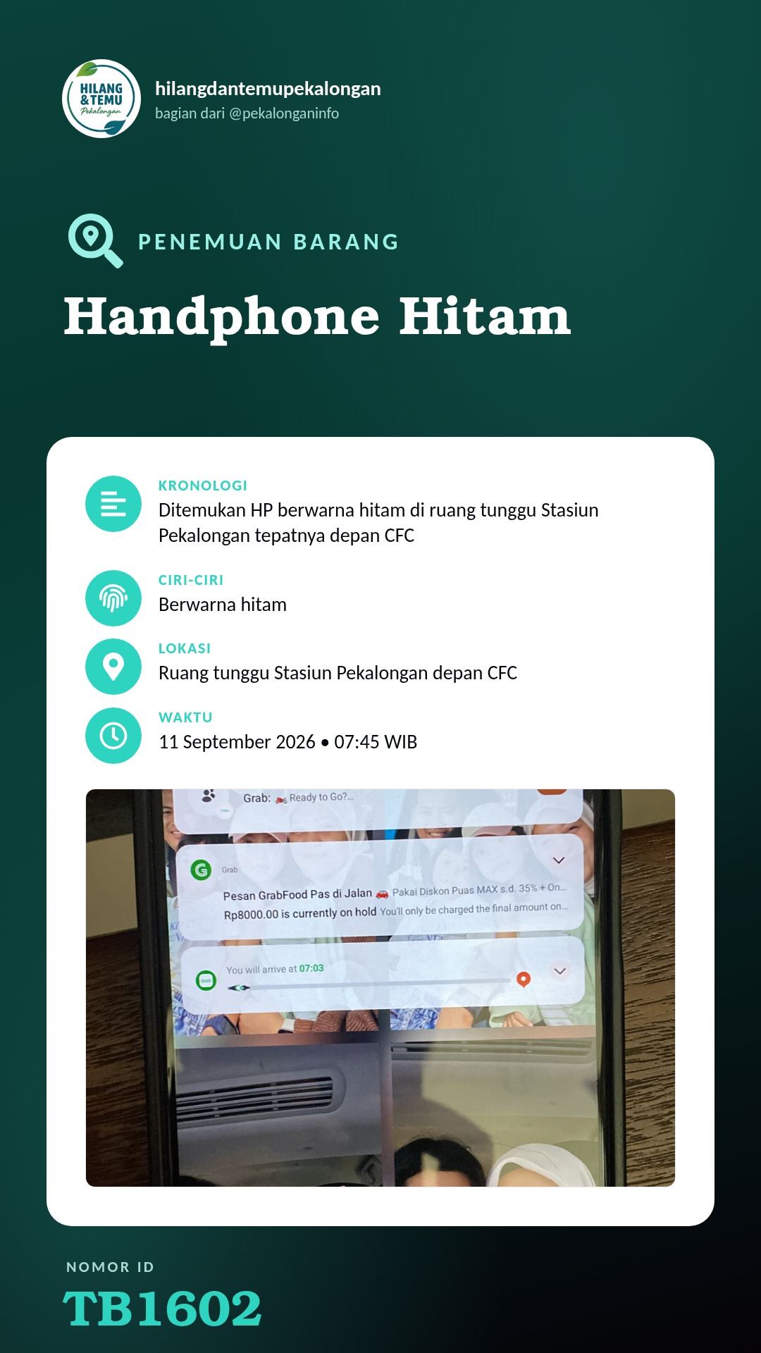Story 9:16 laporan Handphone Hitam