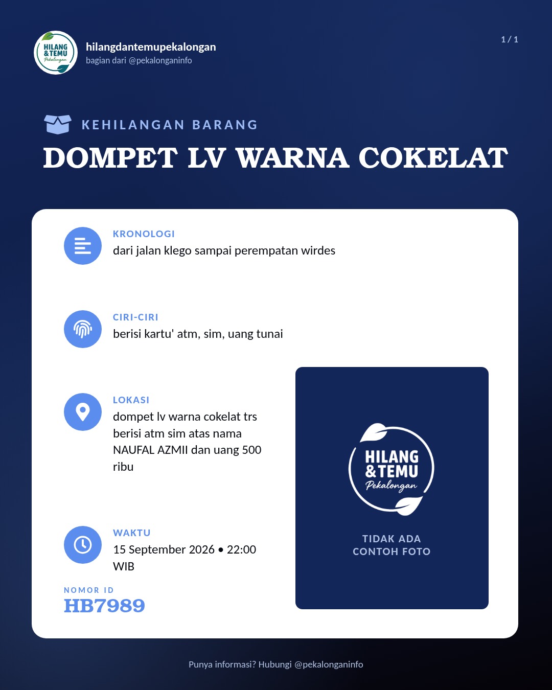 Slide laporan DOMPET LV WARNA COKELAT (HB7989)