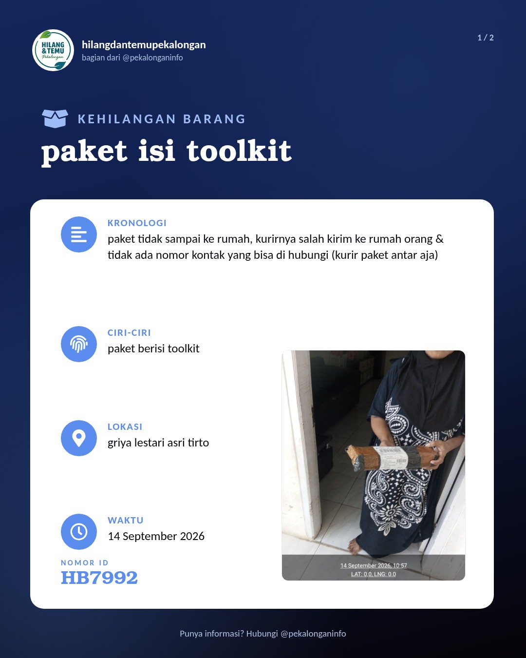 Slide 1 laporan paket isi toolkit