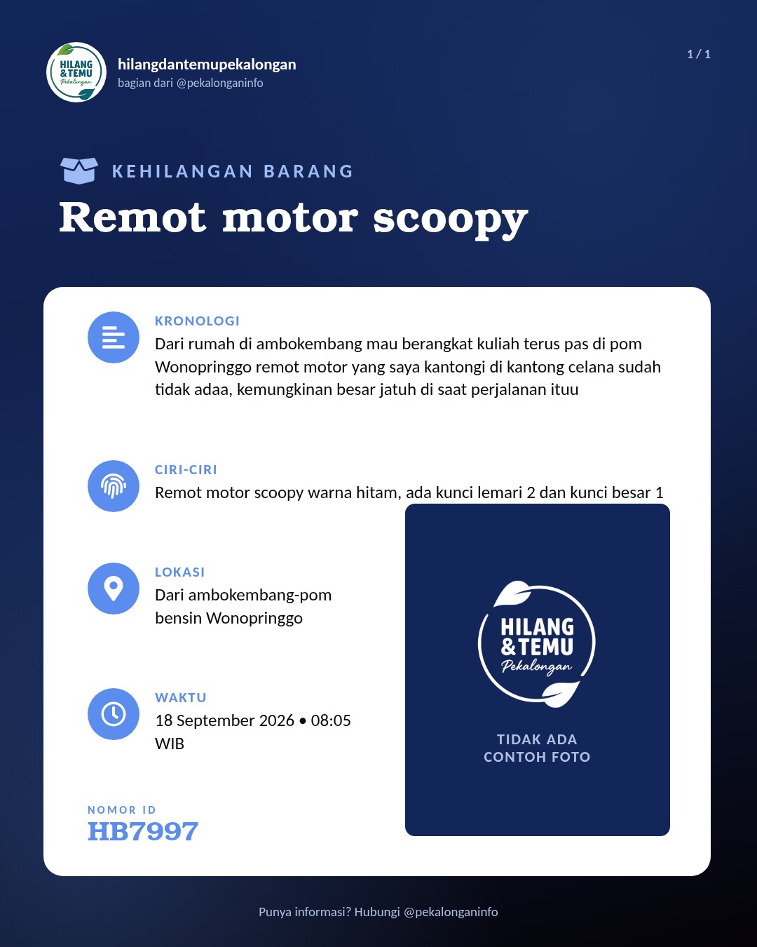Slide laporan Remot motor scoopy (HB7997)