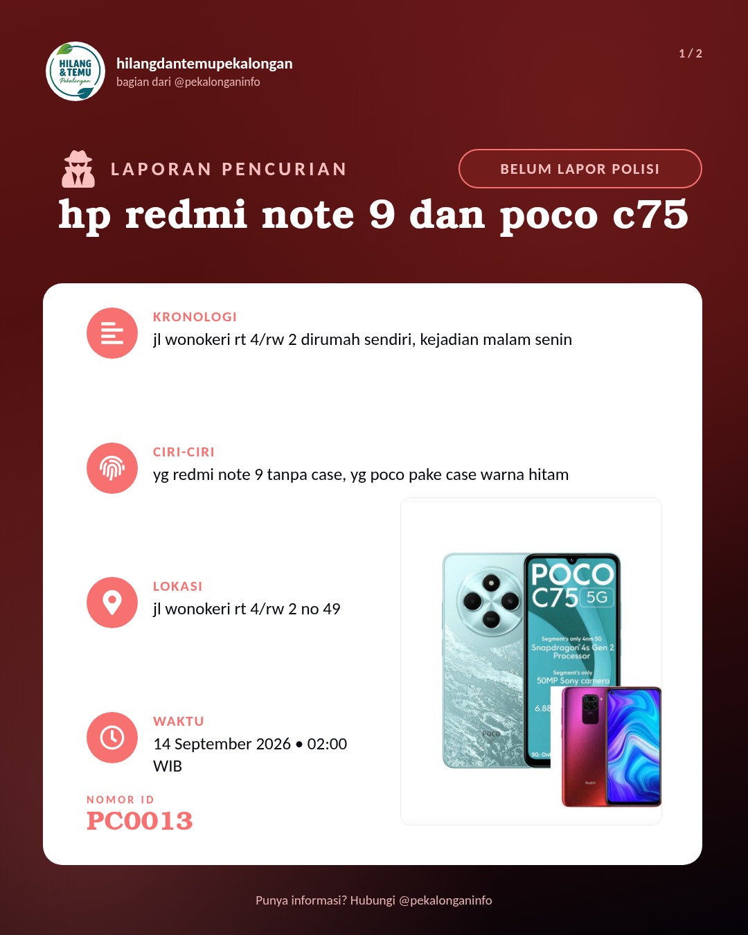 Slide 1 laporan hp redmi note 9 dan poco c75