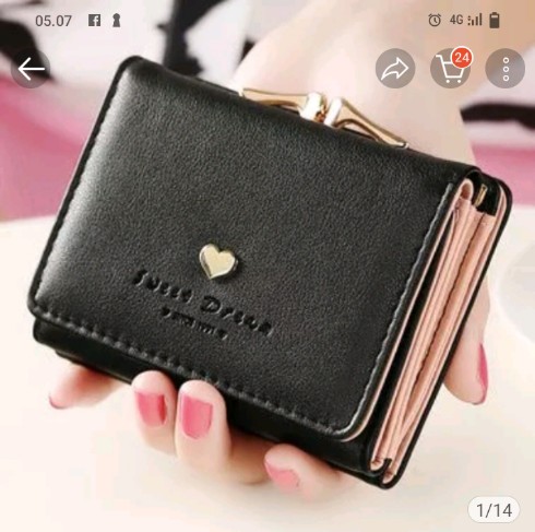 Foto laporan dompet warna pink hitam (HB0036)