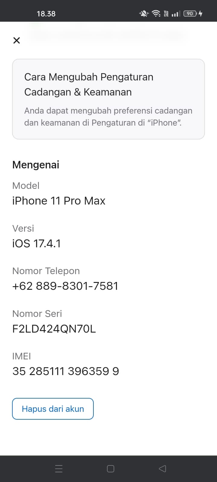 Foto laporan Iphone 11promax 256 ex inter warna gold (HB0704)