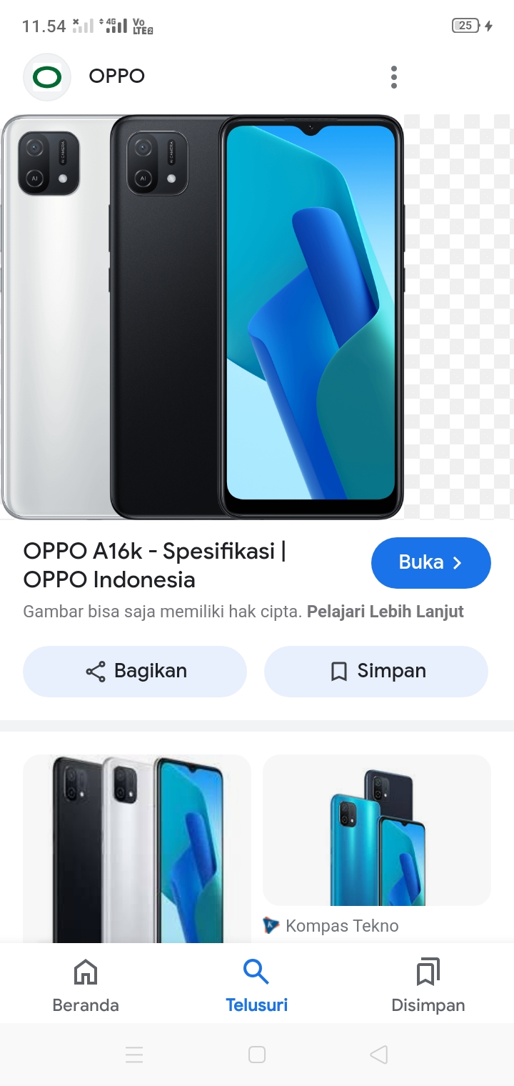 Foto laporan Handphone Oppo A16k (HB0856)