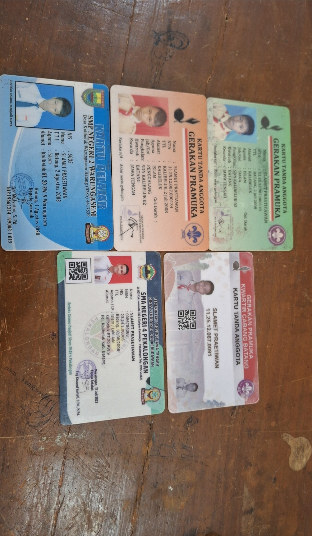 Foto laporan dompet, stnk 2, kartu pelajar, kartu atm (HB1385)