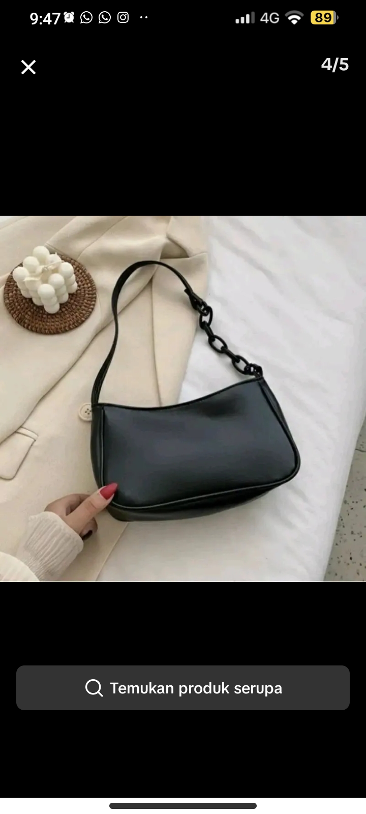 Foto laporan tas selempang warna hitam (HB1508)