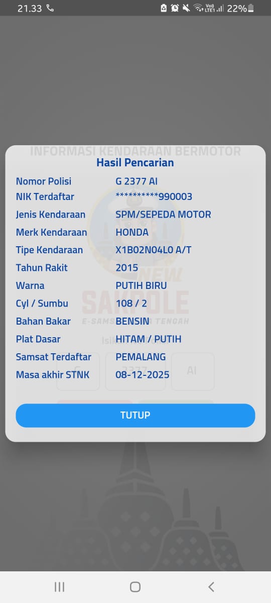 Foto laporan HP OPPO A9 2020 (HB1695)