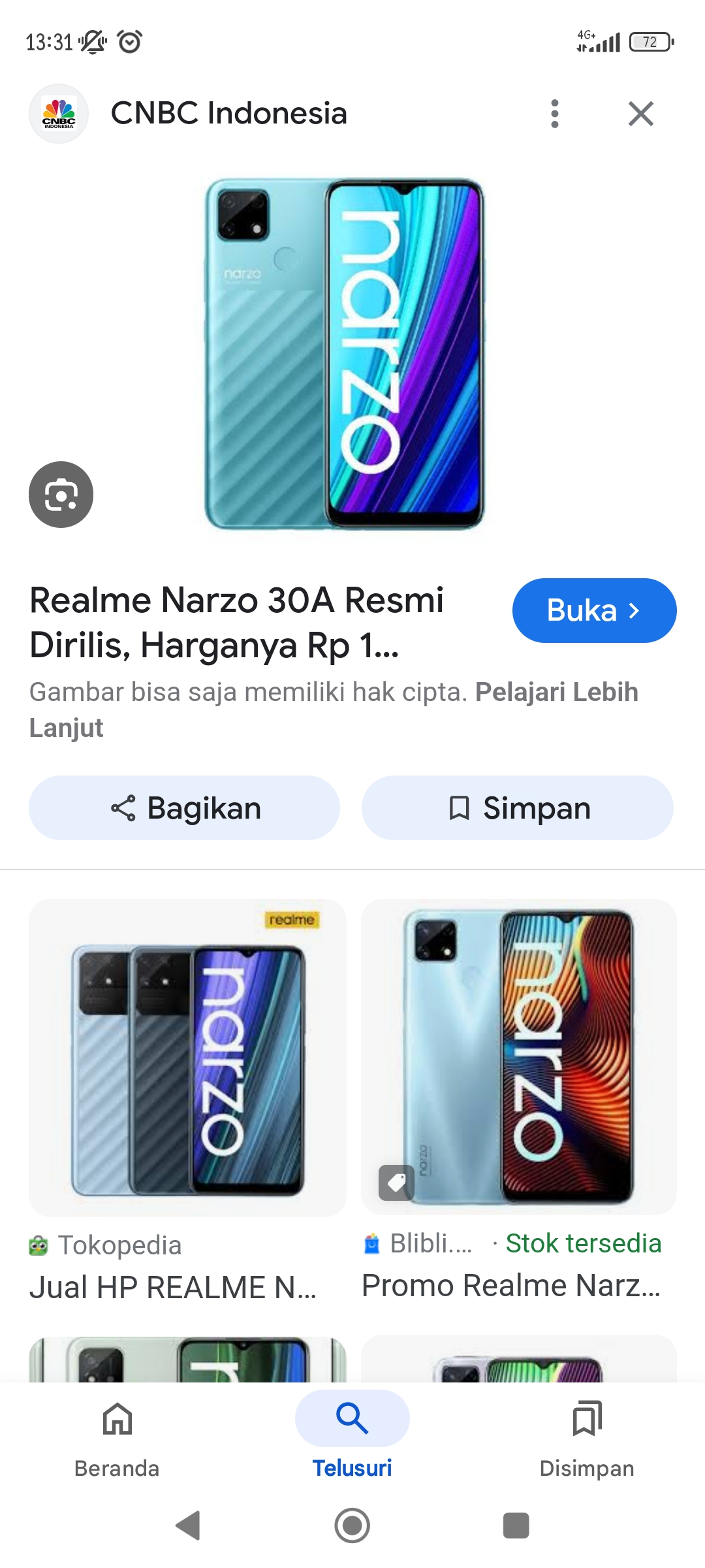 Foto laporan Hp realme narzo (HB1976)