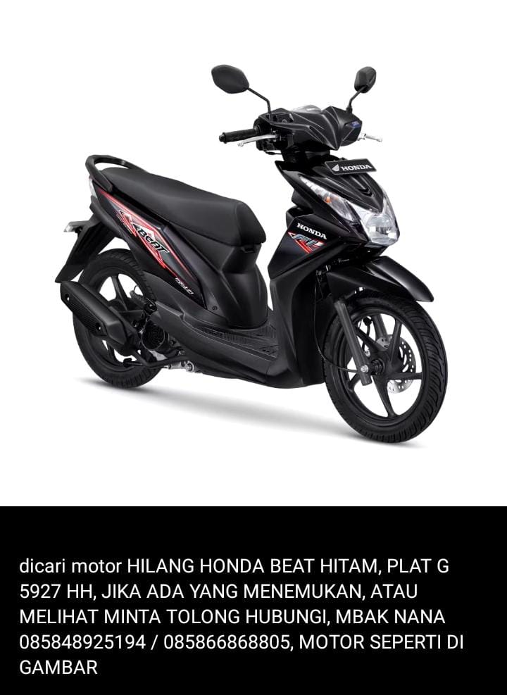 Foto laporan Motor beat hitam 2016 (HB1983)