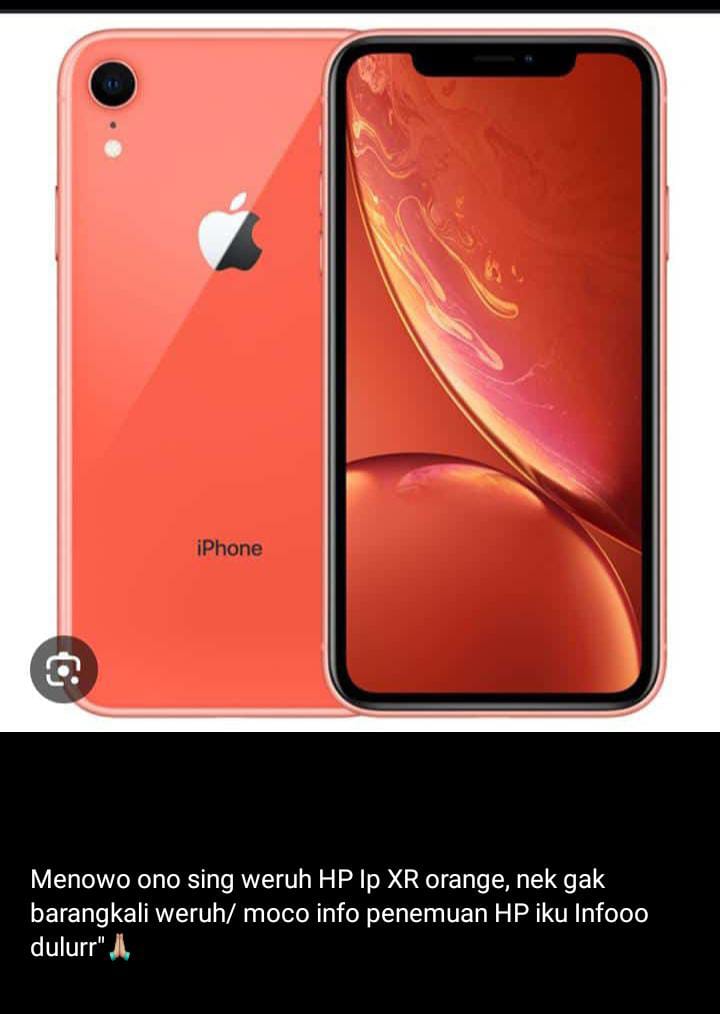Foto laporan HP IPHONE XR ORANGE (HB1986)