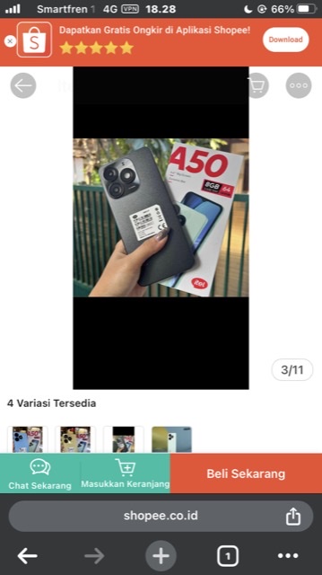 Foto laporan Hp ItelA50 (HB2166)