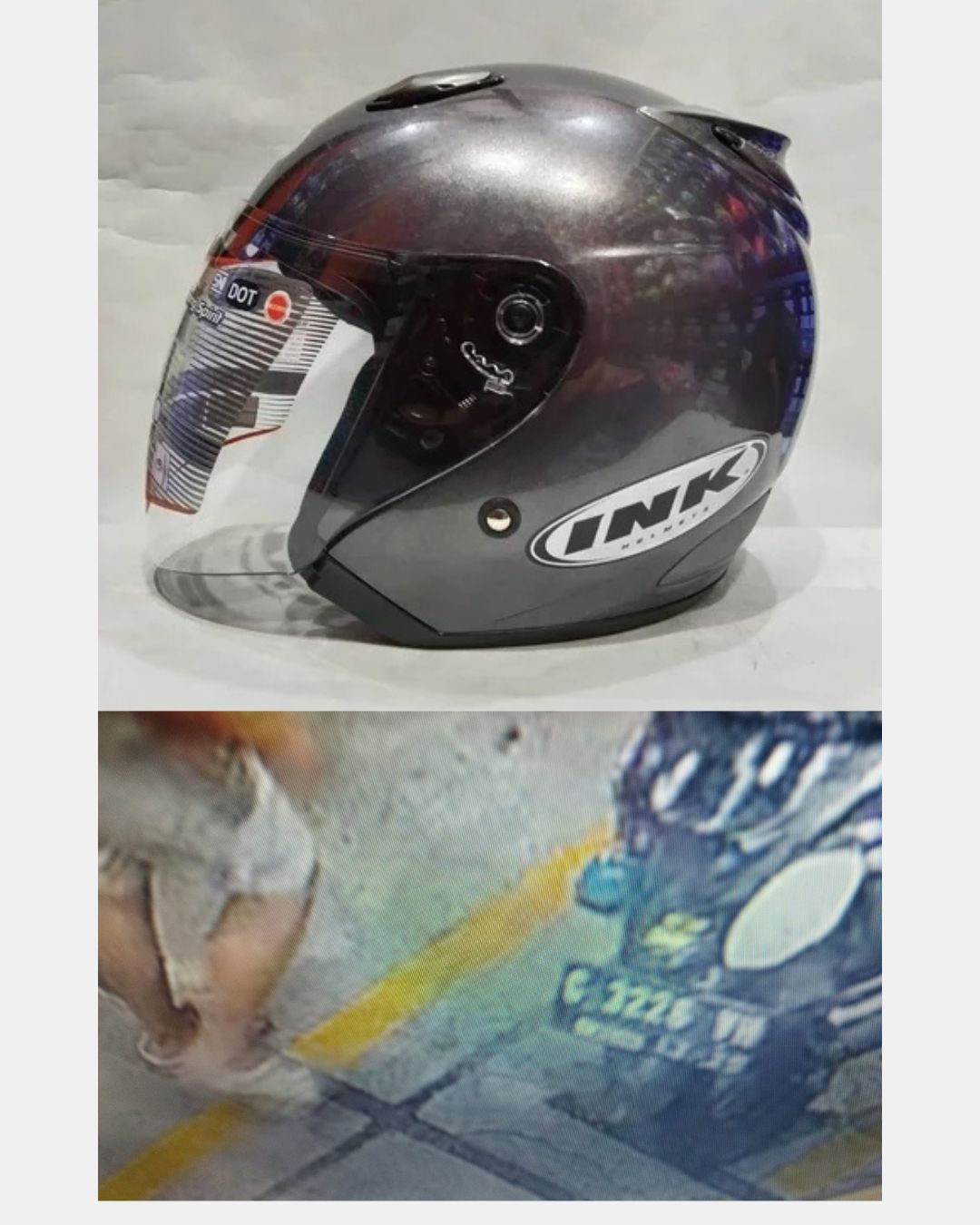 Foto laporan Helm ink centro Abu tua glosy (HB2664)