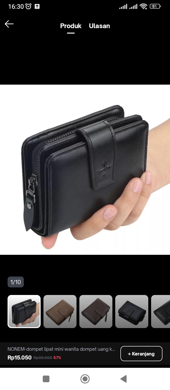 Foto laporan Dompet hitam, isi ktp dan kartu pelajar, sejumlah uang (HB3039)