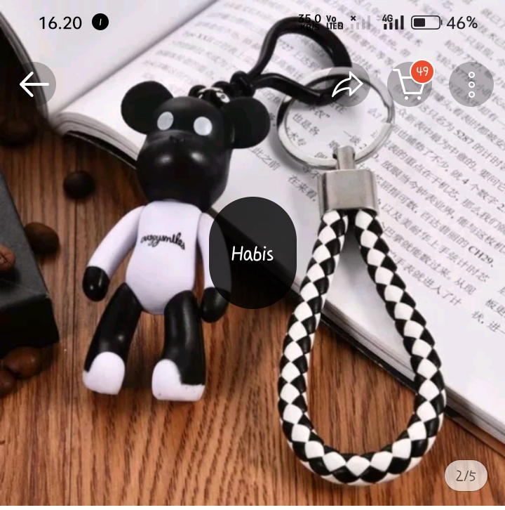 Foto laporan Kunci Yamaha bandul tali plastik hitam putih (HB3076)