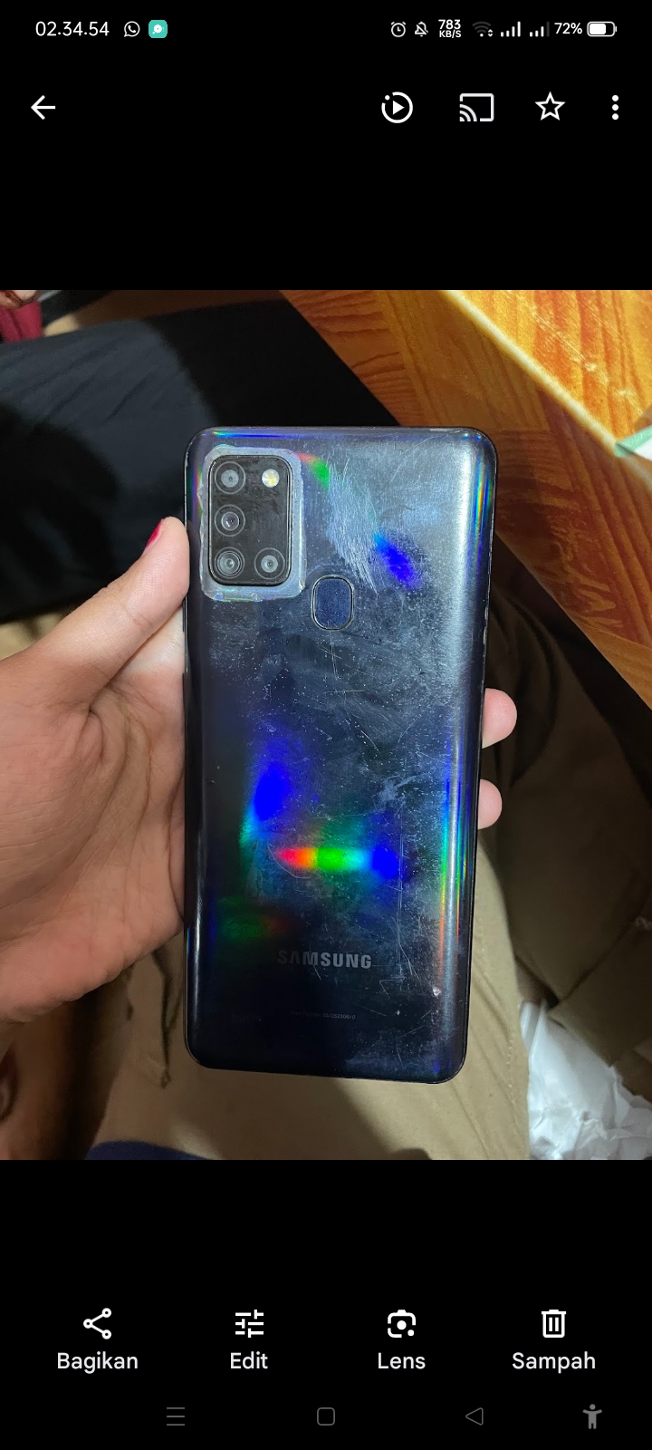 Foto laporan hp Samsung A21s (HB3289)