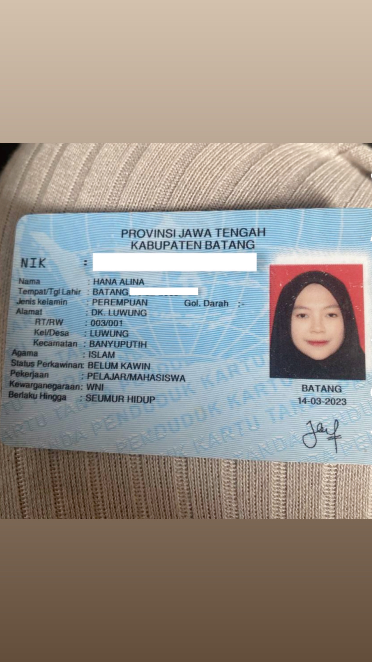 Foto laporan KTP (HB3470)