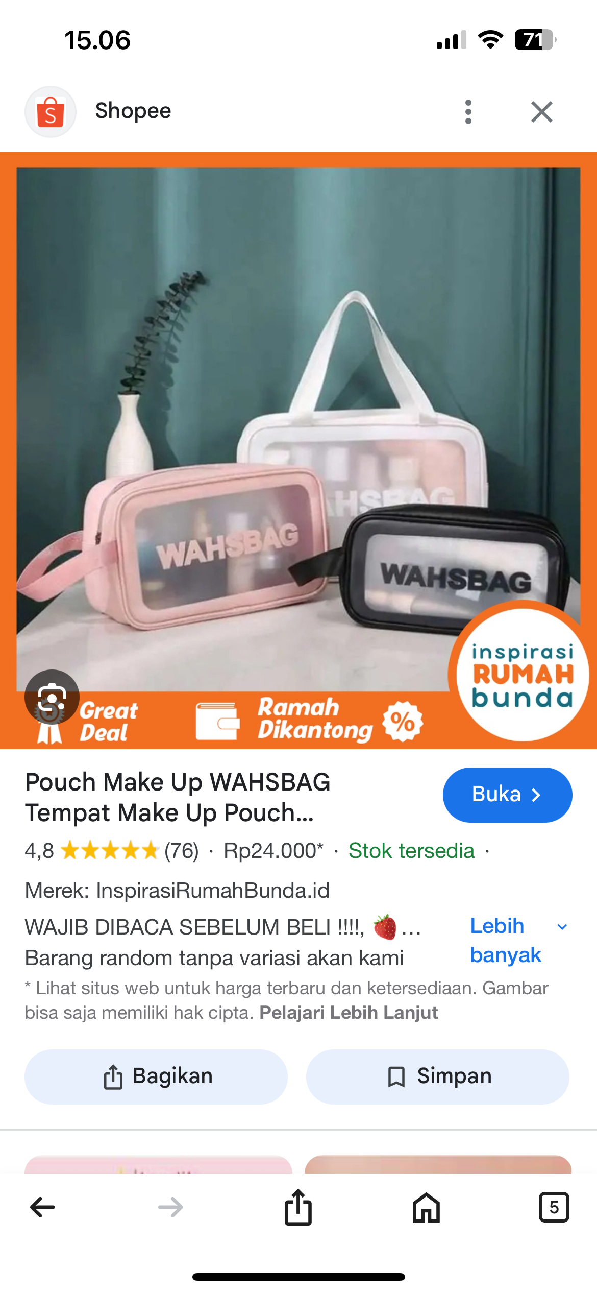 Foto laporan Pouch makeup, isinya makeup, ces ip, ktp (HB3551)