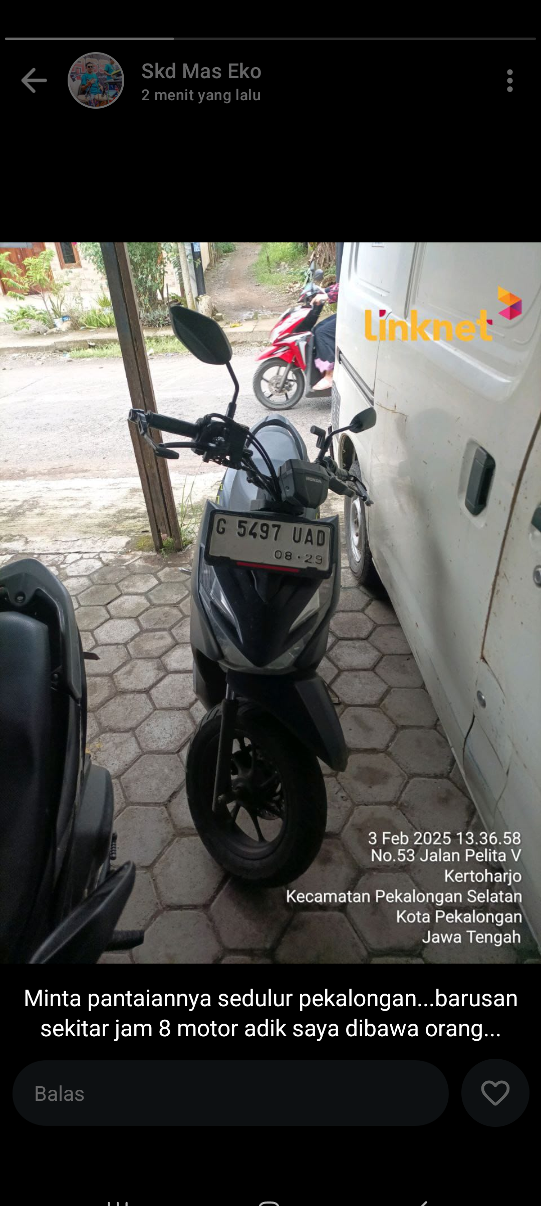Foto laporan Motor beatstreet (HB3564)