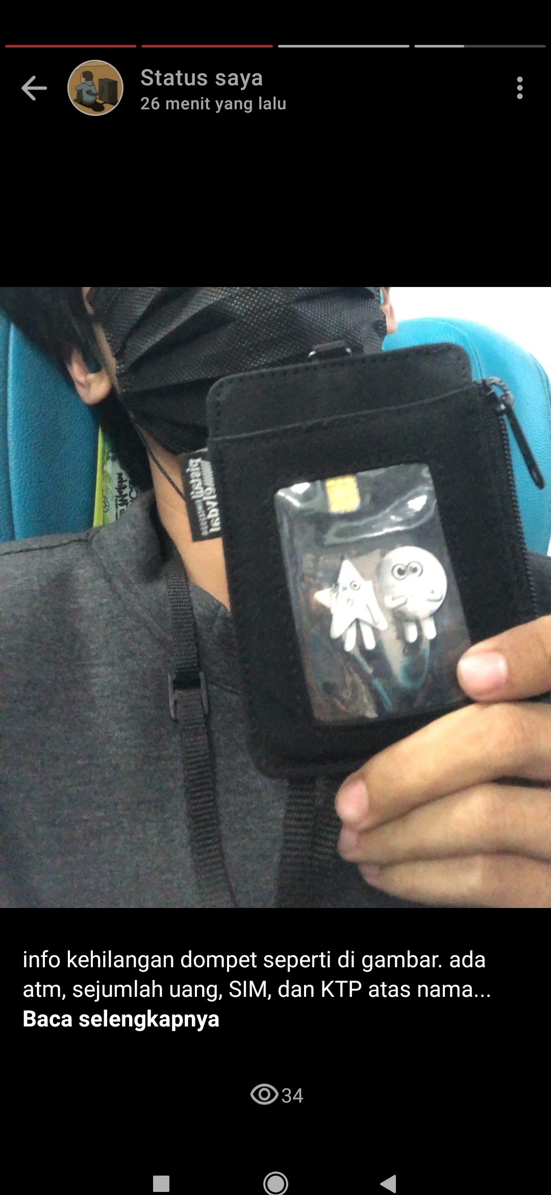 Foto laporan Dompet berbentuk Id card warna hitam (HB3791)
