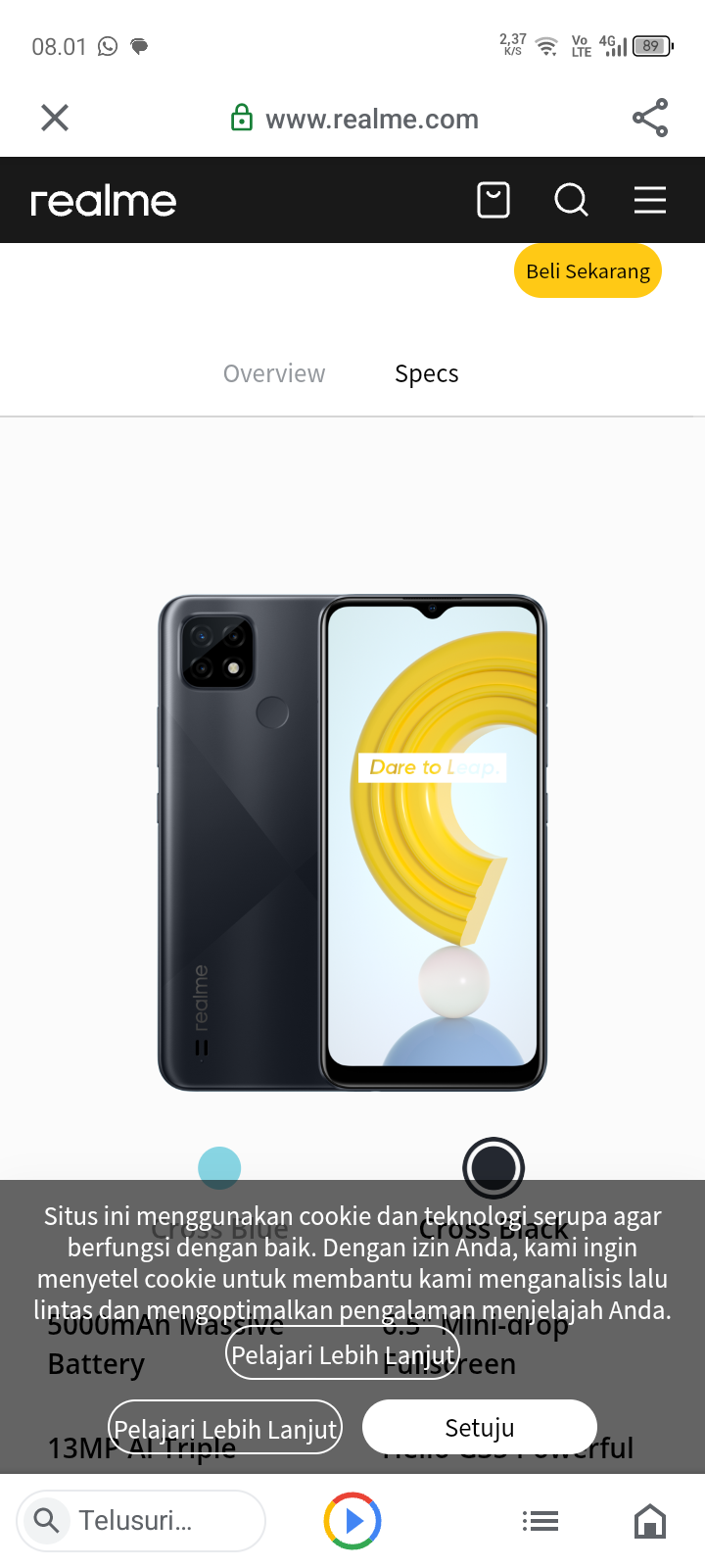 Foto laporan Hp Realme C21 (Warna Hitam) (HB4101)