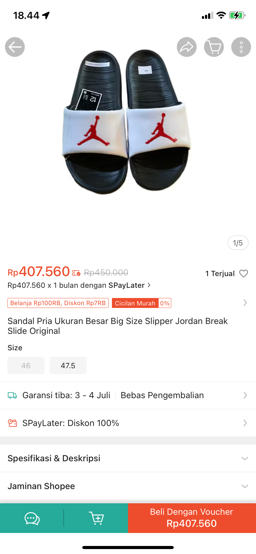 Foto laporan sendal (HB4237)