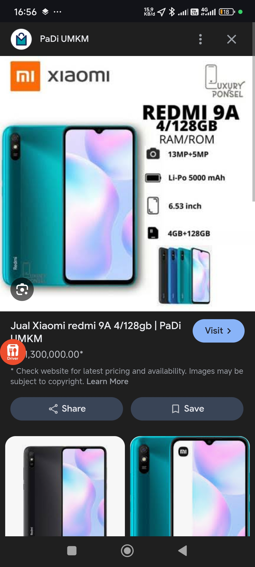 Foto laporan HP REDMI 9A (HB4626)