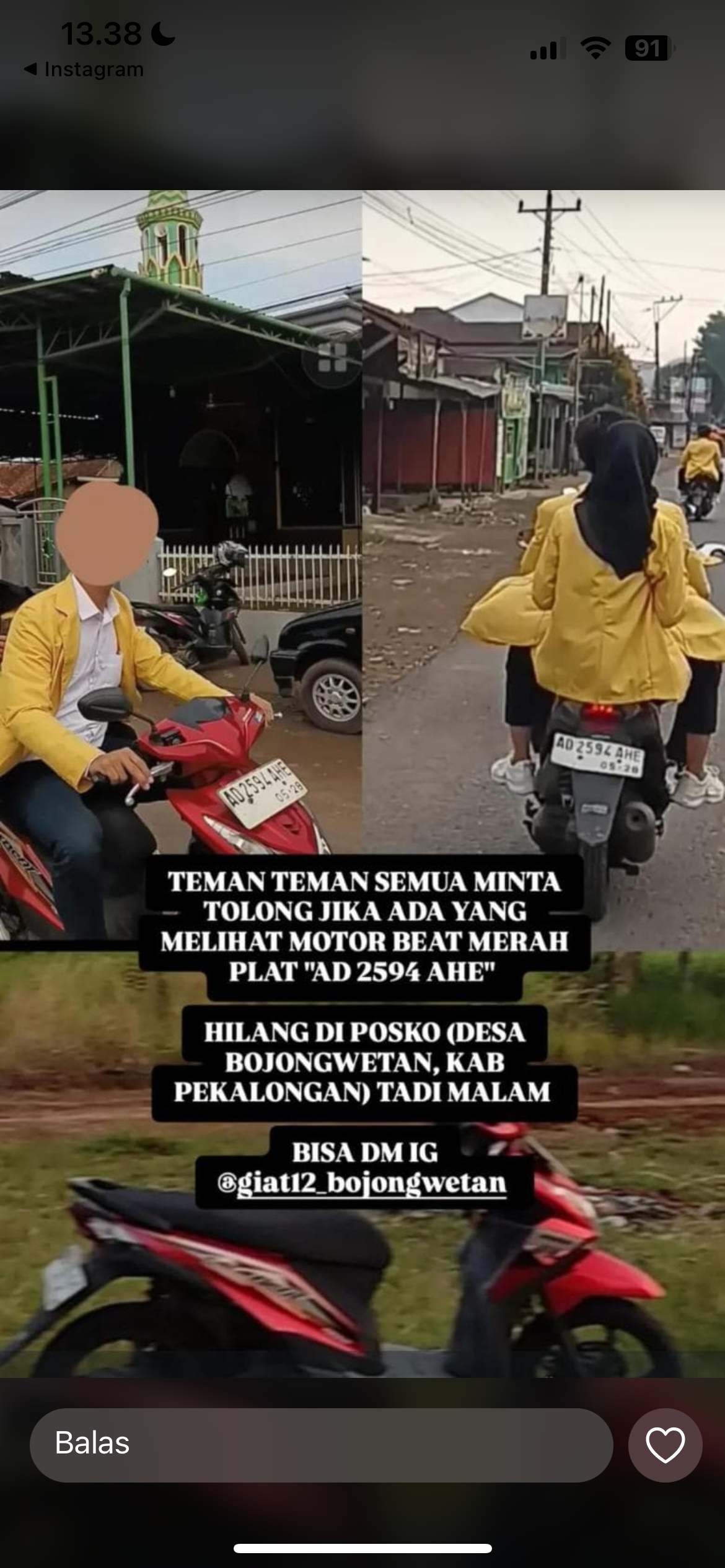 Foto laporan Motor (HB4652)