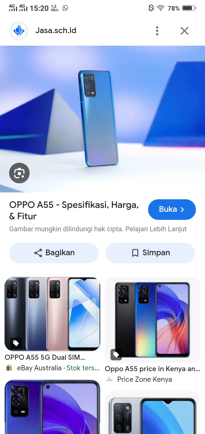 Foto laporan Kemungkinan Hp oppo a55, soalnya yg punya lupa serinya (udah agak tua umur 50an) (HB4653)