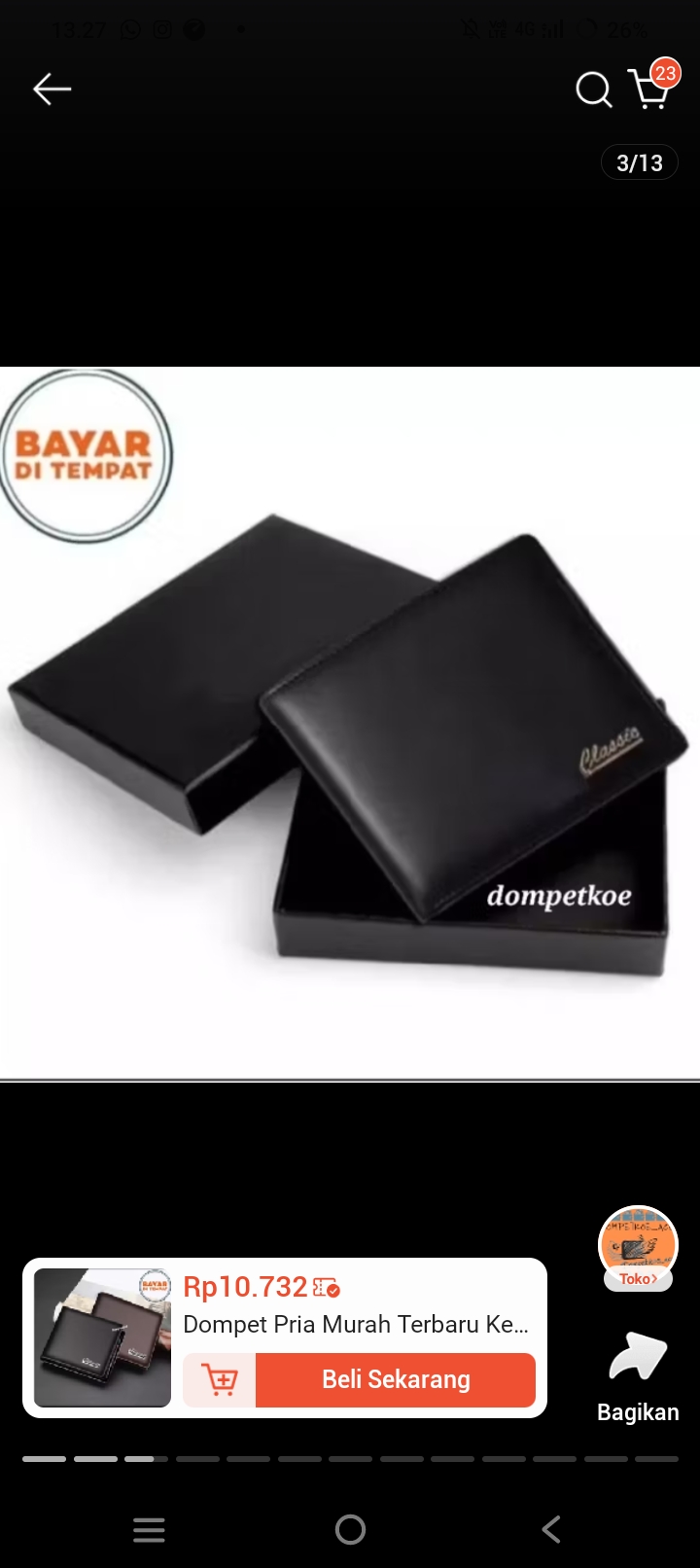 Foto laporan Dompet berwarna hitam (HB4688)