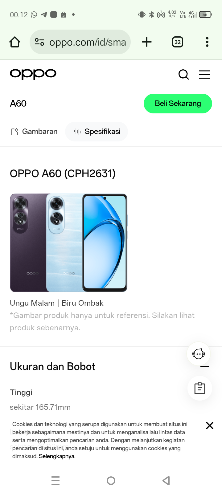 Foto laporan Hp Oppo A60 (HB4693)