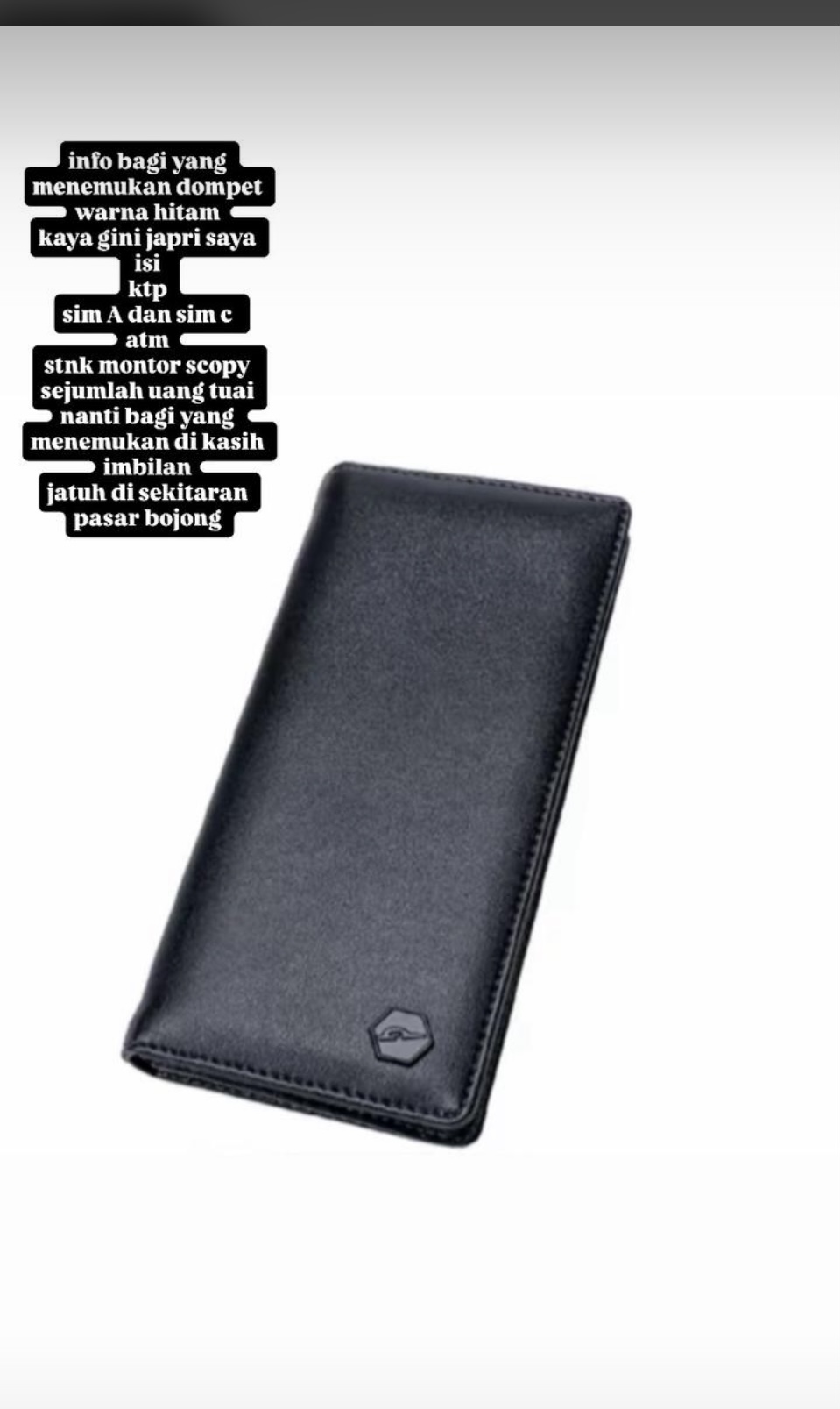Foto laporan Dompet warna Hitam (HB4758)