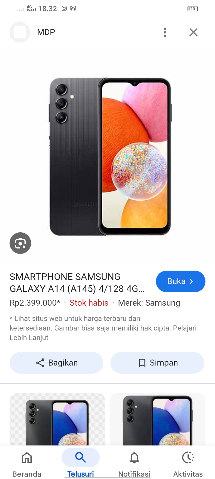 Foto laporan Hp Samsung a14 (HB4802)